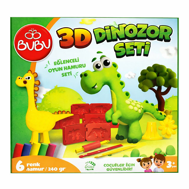 BUBU OYUN HAMURU SETİ 3D DİNOZOR (L)
