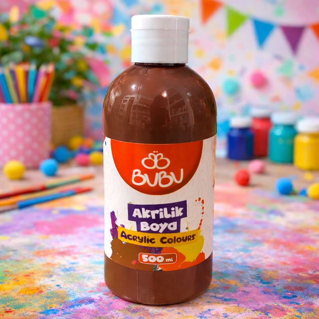 BUBU AKRİLİK BOYA 500 ML KAHVERENGİ