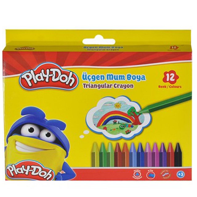Playdoh Üçgen Crayon (mum) Boya 12 Renk