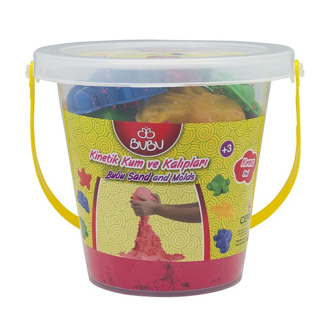 Bubu Kinetik Kum  Ve Kaliplari 500 Gr Kirmizi