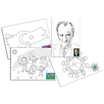 Ceo Art 25x35 Desenli Tuval(boyasız) (atatürk23 Nisandünya Çocuklarıtürk Bayrağı) Bubu-tu0003