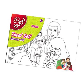 Bubu Desenli Tuval Seti 25*35 Bayraklı Çocuklar
