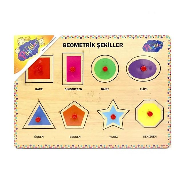 Geometrik Şekiller Tutmali Ahşap Playwood